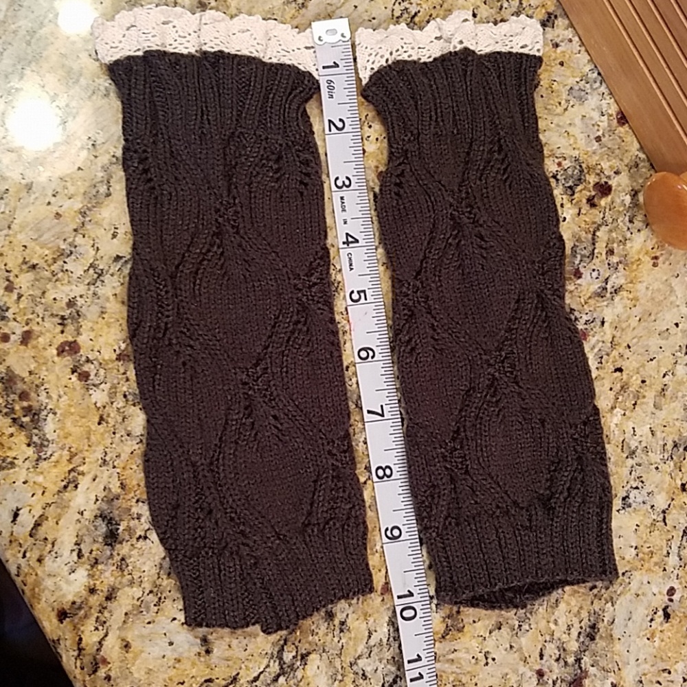 Women's Dark grey & lace Boot cuffs, NWOT boutique - Picture 5 of 8